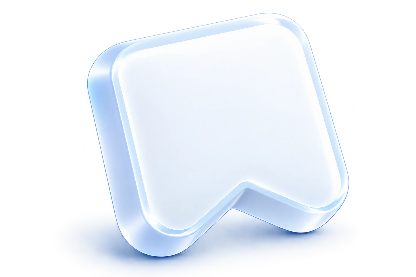 The white Kutu bookmark, sculpted with soft blue reflections